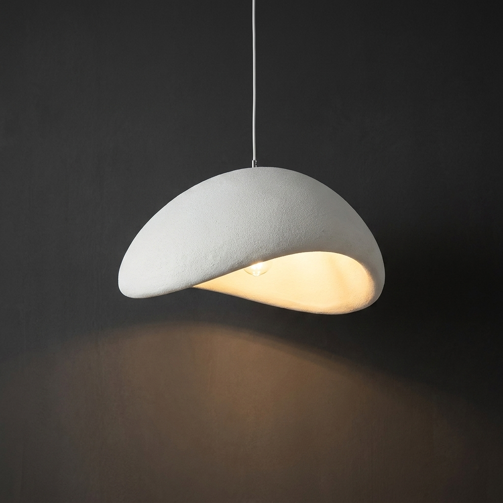 Wabi sabi pendant light, petal shade in pure white
